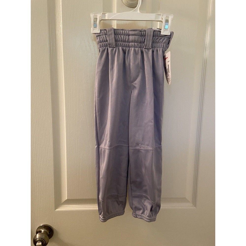Wilson Youth Team Poly Pull On Baseball Pants Gray Elastic Waist Size Small NWT